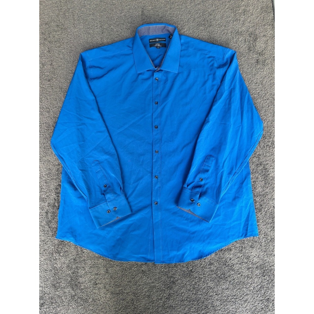 Society of Threads Men's Shirt Size XXL Blue‎ Collared Long Sleeve Button-Up